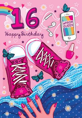 LBS101 - 16th Birthday (Female) Greeting Card