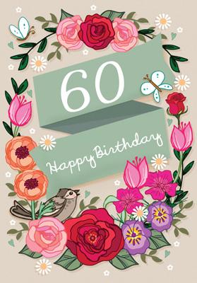 LBS107 - 60th Birthday (Female) Greeting Card