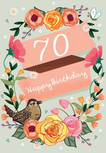 LBS108 - 70th Birthday (Female) Large Greeting Card