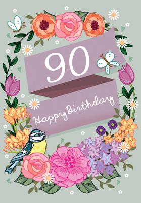 LBS110 - 90th Birthday (Female) Greeting Card
