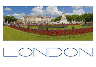 LDN-001 - Carte postale panoramique du palais de Buckingham