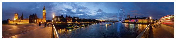 LDN-008 - Carte postale panoramique du Parlement et du London Eye