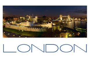 LDN-009 - Tower of London, Tower Bridge and the Shard Panoramic Postcard