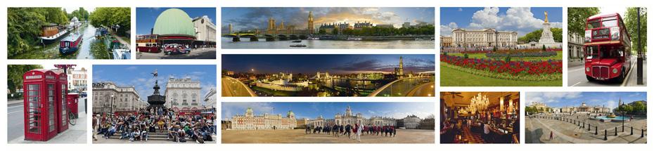LDN-015 - Carte postale panoramique de Londres Compilation 1