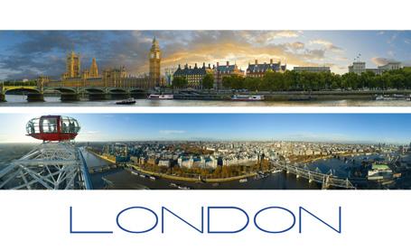 LDN-09 - Chambres du Parlement et London Eye Carte postale