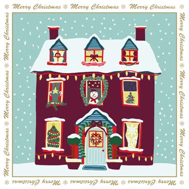 LXM103 (Pack) - Winter House Christmas Pack (5 cards)