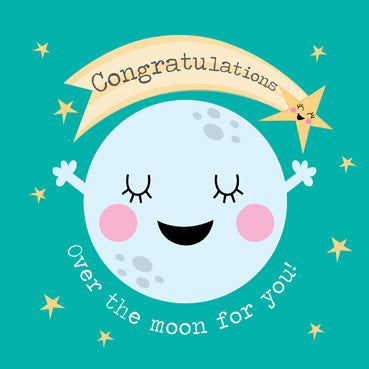 MEM105 - Over the Moon Congratulations Card (6 Cards)