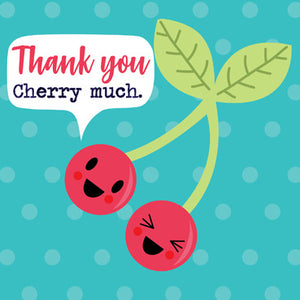 MEM113 - Carte de remerciement Merci Cherry Much (6 cartes)
