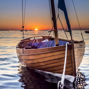 ML155 - Sunset and Boat Greeting Card
