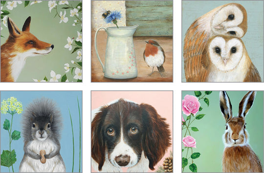 NC-ART503 - Animal Art par Coral Spencer Notecard Pack (3 paquets de 6 cartes)