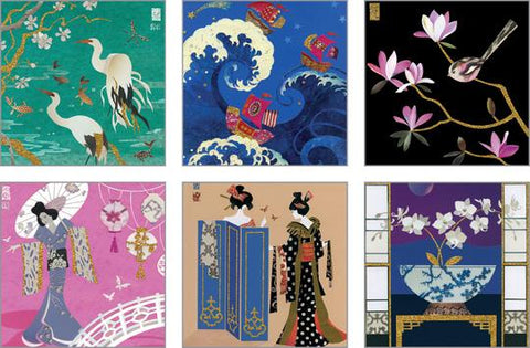 NC-TOK501 - Pack de cartes d'art oriental Tokaido (3 paquets de 6 cartes)