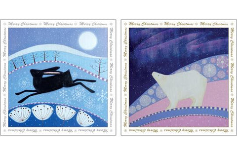 NC-XM508 - Pack de Noël lièvre et ours polaire (3 paquets de 6 cartes)