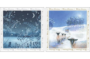 NC-XM510 - Moonlit Winter/Sheep Snow Christmas Notecard Pack (3 Packs of 6 cards)