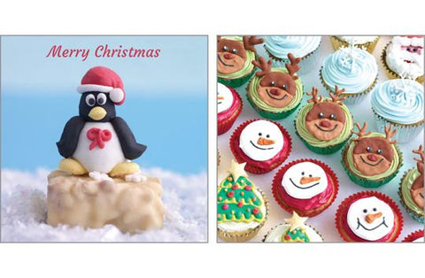 NC-XM524 - Penguin & Cakes Christmas Pack  (3 Packs of 6 cards)