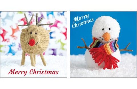 NC-XM525 - Pack de cartes de Noël Renne et bonhomme de neige (3 paquets de 6 cartes)
