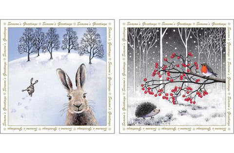 NC-XM530 - Hare/Robin Christmas Pack  (3 Packs of 6 cards)
