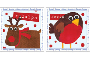 NC-XM544 - Reindeer and Robin Christmas Pack  (3 Packs of 6 cards)