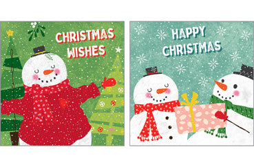 NC-XM547 - Pack de cartes de vœux de bonhommes de neige de Noël (3 paquets de 6 cartes)