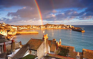 PCC505 - Rainbow over St Ives Postcard