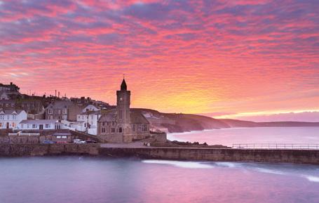 PCC751 - Porthleven Red Sky Postcard