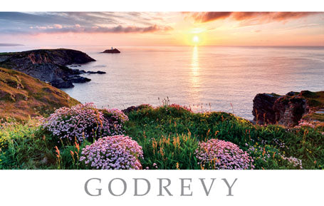 PCC775 - Carte postale du phare de Godrevy Cornwall (25 cartes)