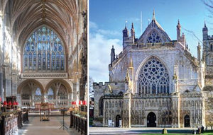 PDV527 - Two Views of Exeter Cathedral Postcard