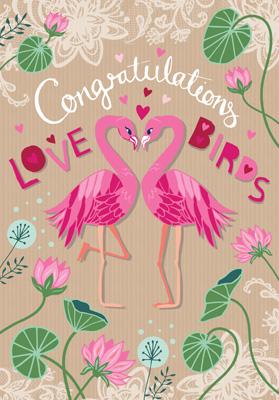 PL301 - Félicitations Love Birds Carte de vœux