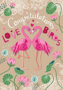 PL301 - Félicitations Love Birds Carte de vœux