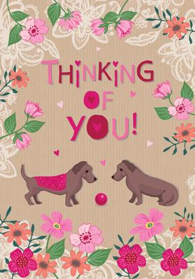 PL306 - Thinking of you (Dogs) Greeting Card