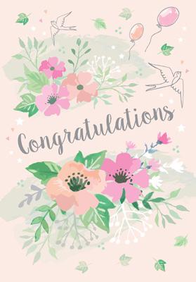 PP301 - Carte de vœux florale Félicitations