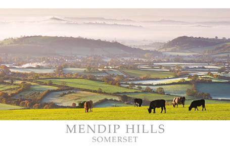 PST521 - Mendip Hills and Glastonbury Tor Postcard
