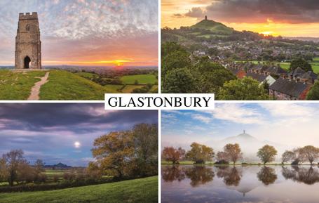 PST550 - 4 Views of Glastonbury Postcard
