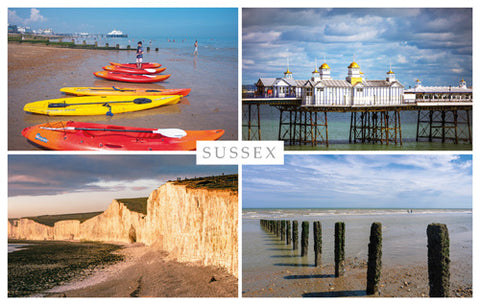 PSX539 - Sussex - Carte postale Birling Gap, Pevensey et Eastbourne (25 cartes postales)