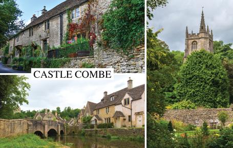 PWD545 - Three Views of Castle Combe Postcard