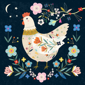 RWN106 - Floral Hen Greeting Card