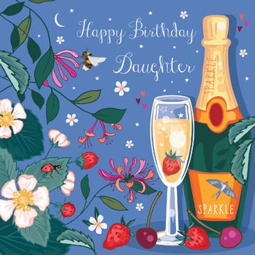 SAS106 - Carte d'anniversaire pour fille (Champagne)
