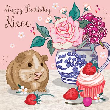 SAS114 - Happy Birthday Niece (Hamster) Birthday Card