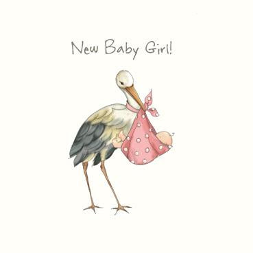 SP106 - New Baby Girl (Stork) Greeting Card