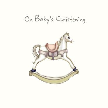 SP112 - Sur la carte de baptême de bébé (cheval à bascule)