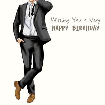 SP135 - Happy Birthday (Suit and Tie) Greeting Card