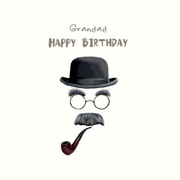 SP155 - Carte d'anniversaire Joyeux anniversaire grand-père (tuyau et chapeau)
