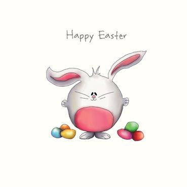 SP165 - Happy Easter Round Bunny Easter Card