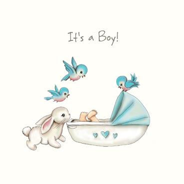 SPS804 - It's a Boy New Baby Card (With Adornments)