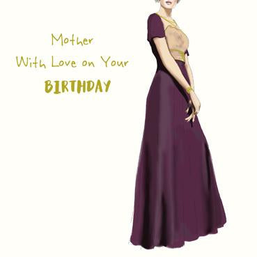 SPS812 - Mother With Love Birthday Card (Foil with Adornments)
