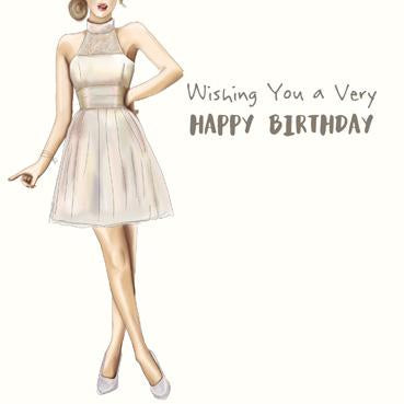 SPS813 - Happy Birthday (Frock) Birthday Card with Adornment