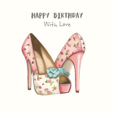 SPS814 - Happy Birthday With Love (Heels) Special Birthday Card (With Adornments)