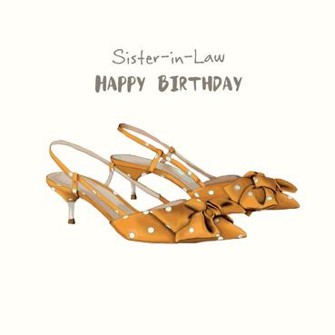 SPS817 - Sister-in-Law (Shoes) Happy Birthday Card (With Adornments)