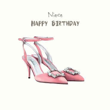 SPS819 - Carte d'anniversaire spéciale Nièce Joyeux Anniversaire (Chaussures) (Avec Ornements)