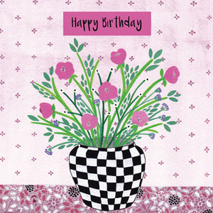 SSH117 - Joyeux anniversaire (Fleurs dans un vase) (6 cartes)