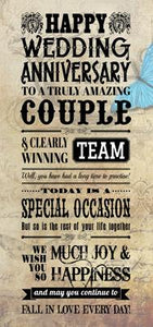 TA801 - Truly Amazing Couple Anniversary Card (Tall Format)